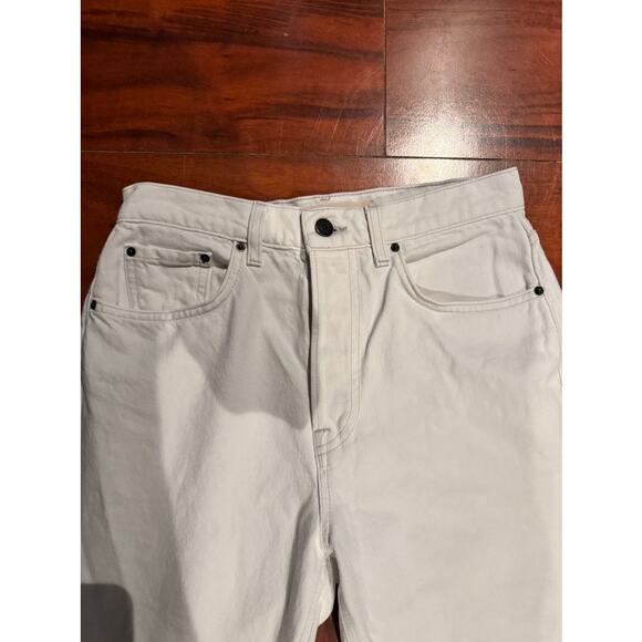 GRLFRND The Cassidy Mid Rise Straight Jeans White Raw Hem Size 26 - Picture 13 of 15